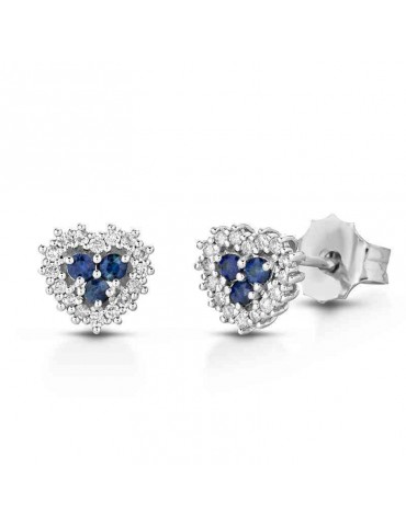 Orecchini Lelune Diamonds - Cuore - Oro - Diamanti - Zaffiri - LDEAZB013014