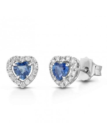 Orecchini Lelune Diamonds - Cuore - Oro - Diamanti - Zaffiri - LDEAZB018057