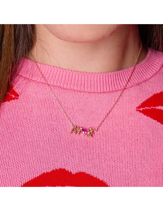 Collana Rue Des Mille-San Valentino-Rosè-Amore-Dettaglio Rosa-GRZCUOAMORE