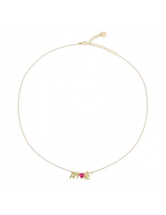 Collana Rue Des Mille-San Valentino-Gold-Amore-Dettaglio Rosa-GRZCUOAMOREAU Collana Rue Des Mille-San Valentino-Gold-Amore-Dettaglio Rosa-GRZCUOAMOREAU