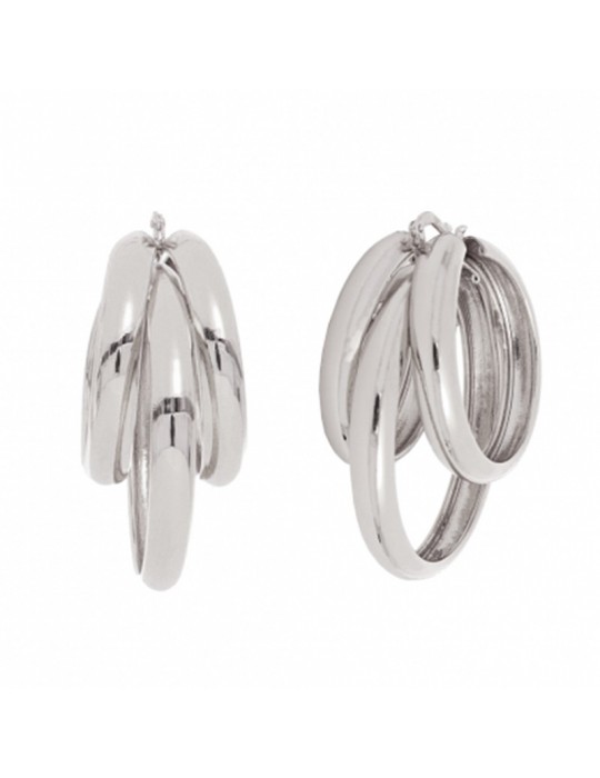 Unoaerre Earrings - New - Silver Bronze - Three Circles -EXO43599B
