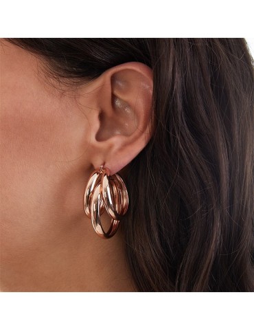 Orecchini Unoaerre - Novità - Bronzo Rosato - Tre Cerchi - EXO43599R 2
