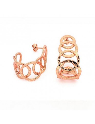 Unoaere Earrings - Classic - Circle -Roses-Hammered Circles-EXO4208R