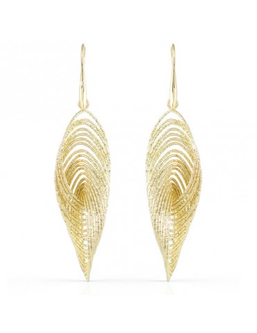 Unoaerre Earrings - Classica-Gold-Leaf of Intertwined Threads-EXO3901G
