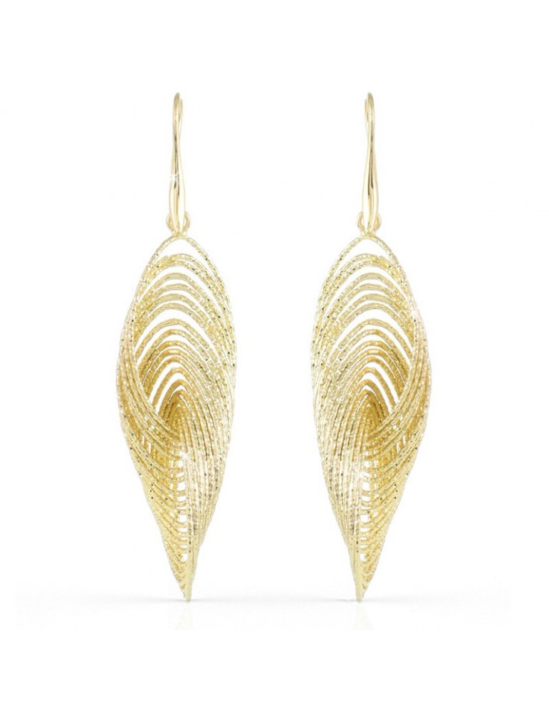 Unoaerre Earrings - Classica-Gold-Leaf of Intertwined Threads-EXO3901G