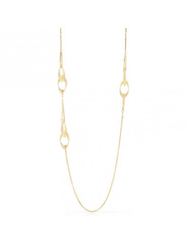 Collana Unoaerre-Classica-Bronzo Dorato-Catena-Elementi Ovali-EXH4434