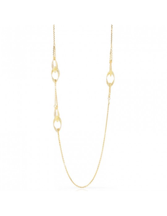 Collana Unoaerre-Classica-Bronzo Dorato-Catena-Elementi Ovali-EXH4434