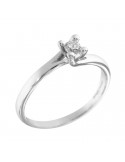 Giorgio Visconti Woman's Ring - Solitaire in 18K White Gold with Natural Diamond 0.14 ct - 0