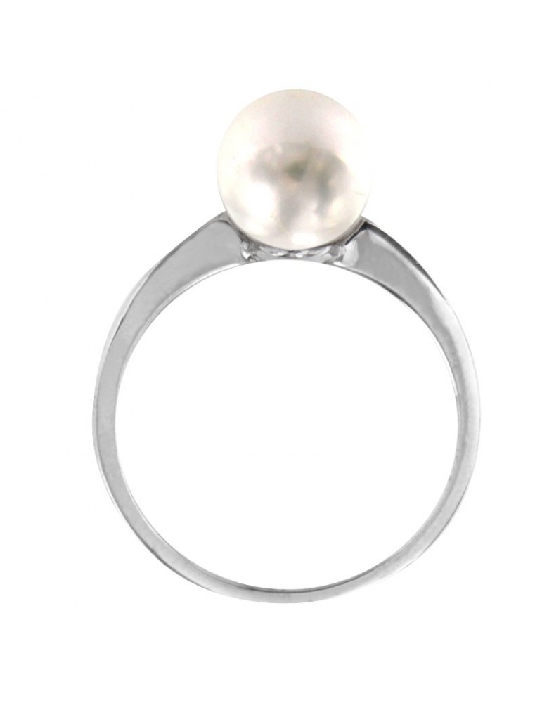 Coscia Ring for Woman - In 18K White Gold with Akoya Pearl 8-8,5mm - 0