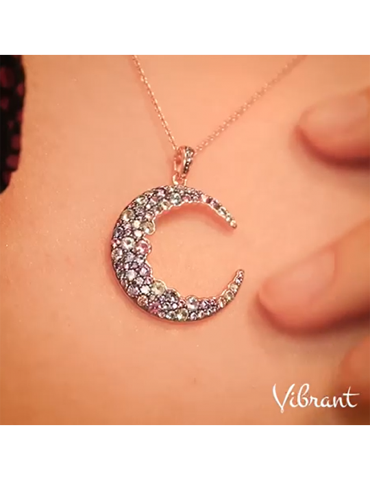 Collana Salvatore Plata-Vibrant-Rose Gold-Luna-Pietre Colorate-136C0270