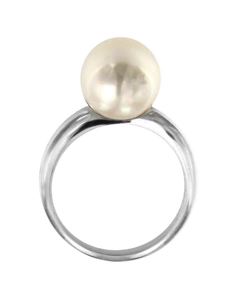 Anello Nimei da Donna Oro Bianco 18 Carati Perla Akoya 10-10,5