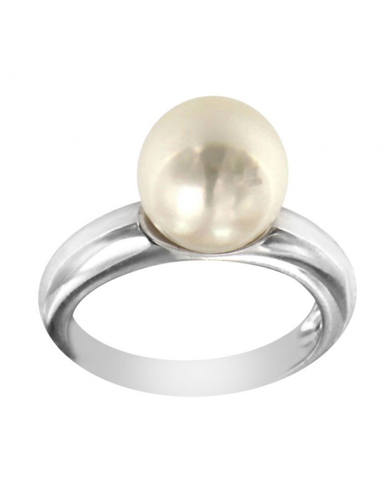 Nimei Ring for Women - in 18K White Gold with Akoya Pearl 10-10,5 mm - 0