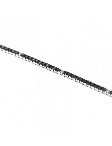 Crieri - Lucciole Tennis Bracelet in 18K White Gold with White Diamonds and 1.50 ct Black Diamonds - 0 2