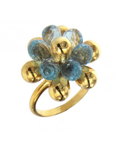 Marco Bicego Woman's Ring - Acapulco Light in 18K Yellow Gold with Topaz - 0