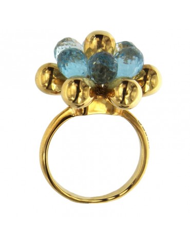 Marco Bicego Woman's Ring - Acapulco Light in 18K Yellow Gold with Topaz - 0 2