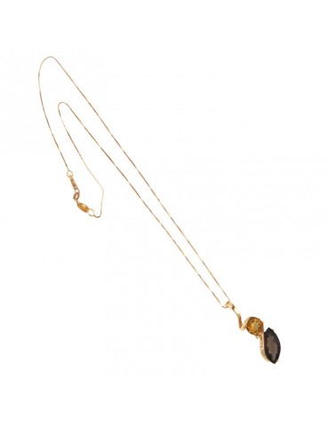 Collana Miluna Donna - Oro Rosa - Topazio - Quarzo Fumè - CLD1881 2