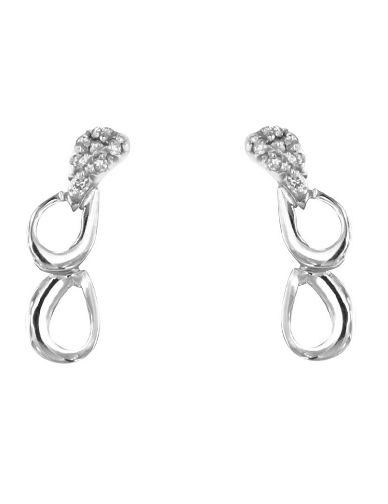 Orecchini Miluna - Oro Bianco 18 Carati Infinito - Diamanti - ERD1040