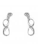 Miluna Women's Earrings - in 18K White Gold Infinity with Natural Diamonds - 0