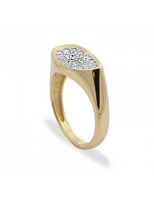 Anello Rue Des Mille-Dancing Drops-Gold-Goccia-Zirconi Bianchi-ANZ014M2AU