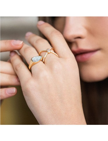 Rue Des Mille-Dancing Drops-Gold-Goccia-White Zircons Ring-ANZ014M2AU 2