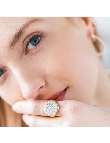 Rue Des Mille Ring - Dancing Drops - Shield - Gold-Zircons-ANZ014M3AU 2