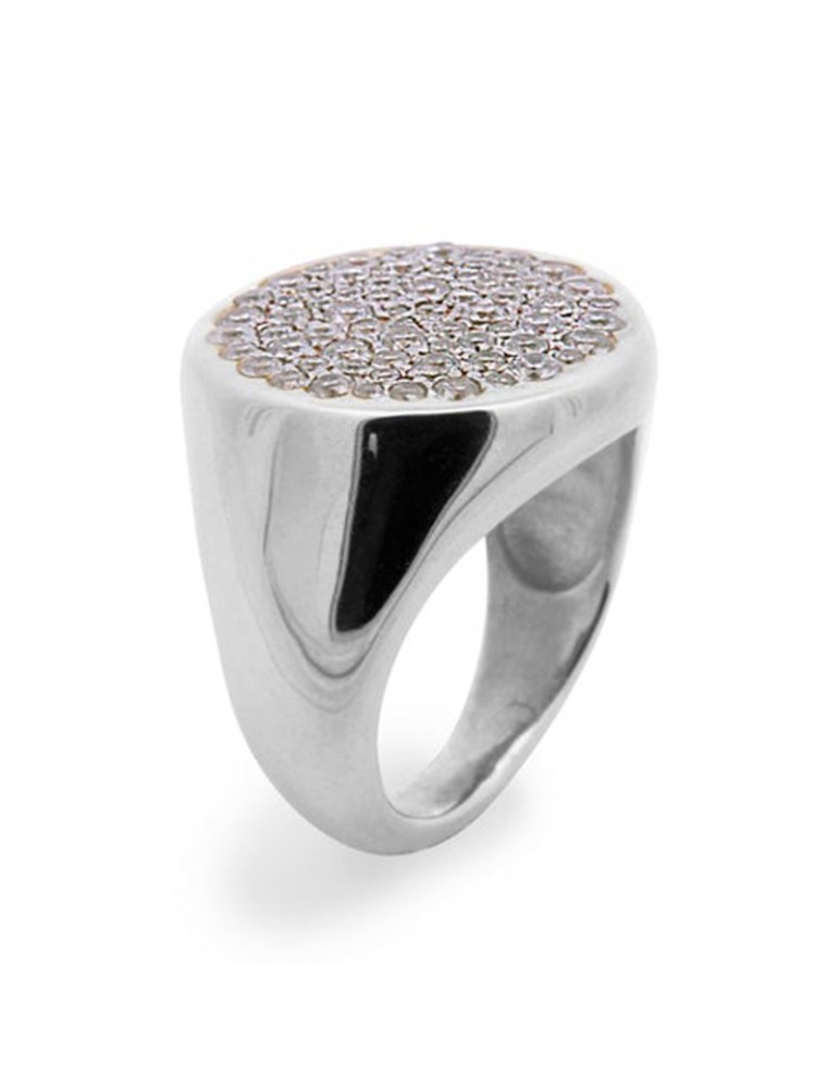 Rue Des Mille Ring - Dancing Drops - Shield -Silver-Zircons-ANZ014M3RH