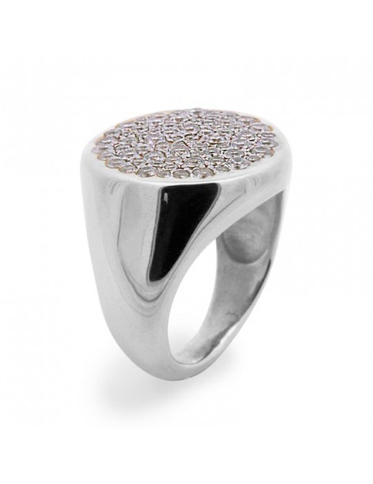 Rue Des Mille Ring - Dancing Drops - Shield -Silver-Zircons-ANZ014M3RH