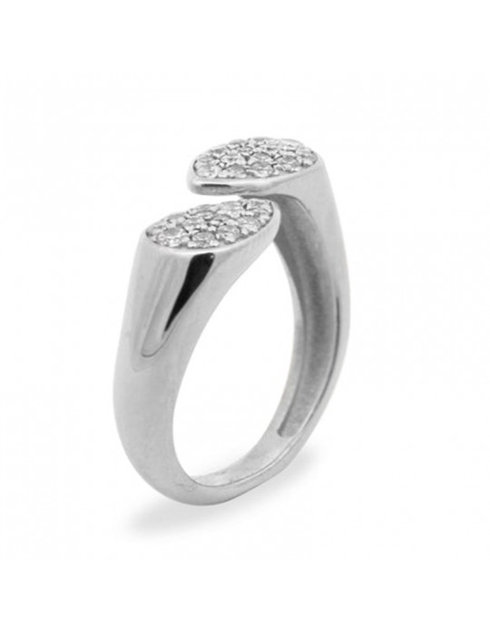 Rue Des Mille Ring - Dancing Drops-Silver-White Zircons-ANZ014M4RH