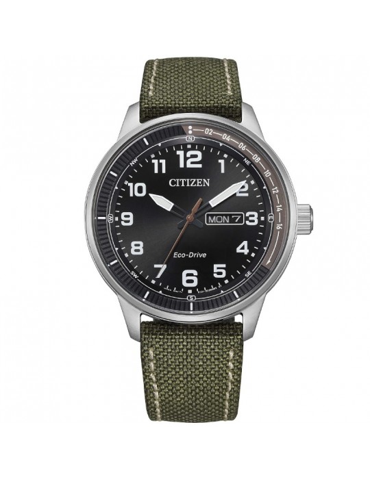 Citizen Men's Watch - Of Urban Eco-Drive 42mm Black with Green Strap - 0