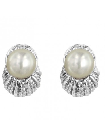 Orecchini Miluna - Oro Bianco 18 Carati - Perle Freshwater - PER459