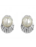 Miluna Woman's Earrings - in 18K White Gold with Freshwater Pearls - 0