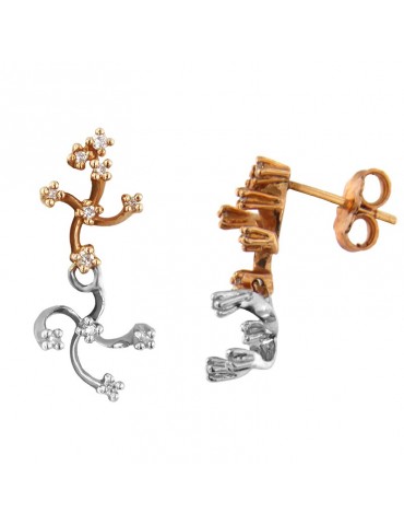 Miluna Women's Earrings - Fireworks in White Gold and 18K Rose Gold with Natural Diamonds - 0 2