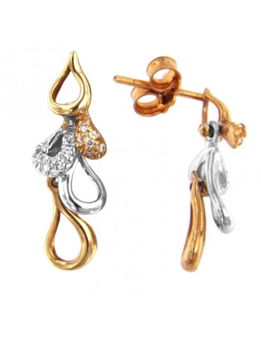 Orecchini Miluna - Pendenti - Oro Bianco - Oro Rosa 18 Carati - Diamanti Naturali 2