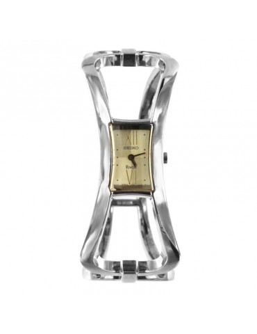 Seiko Ladies Watch - Vintage Handcuff Quartz 15x15mm Champagne - 0