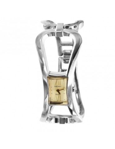 Seiko Ladies Watch - Vintage Handcuff Quartz 15x15mm Champagne - 0 2