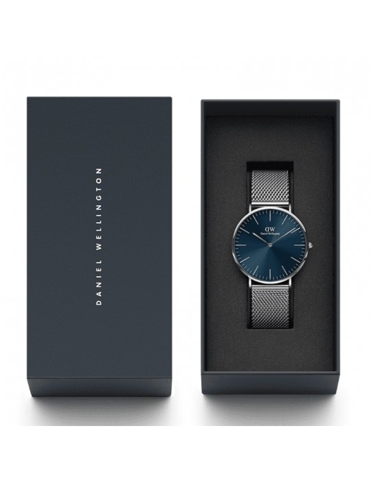 Daniel Wellington Watch - Mesh Arctic - Silver -40mm-Blue-DW00100628
