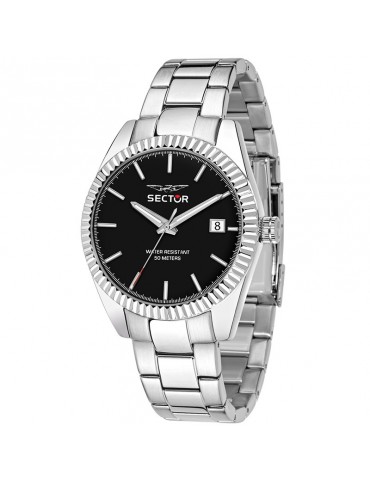 Orologio Sector - 240 - Tempo e Data - Silver - 41mm -Nero-R3253240011