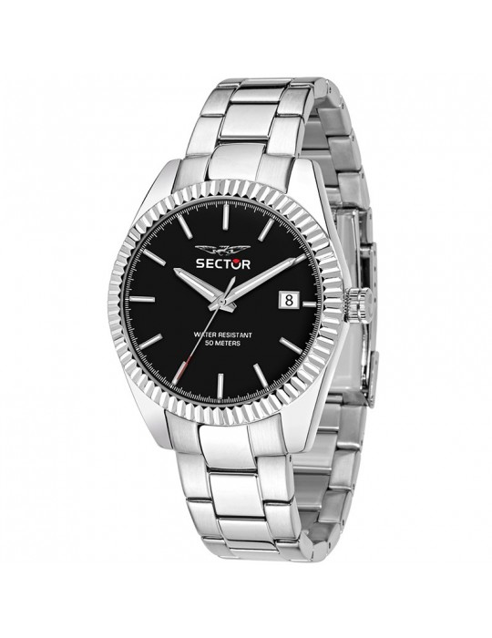 Orologio Sector - 240 - Tempo e Data - Silver - 41mm -Nero-R3253240011