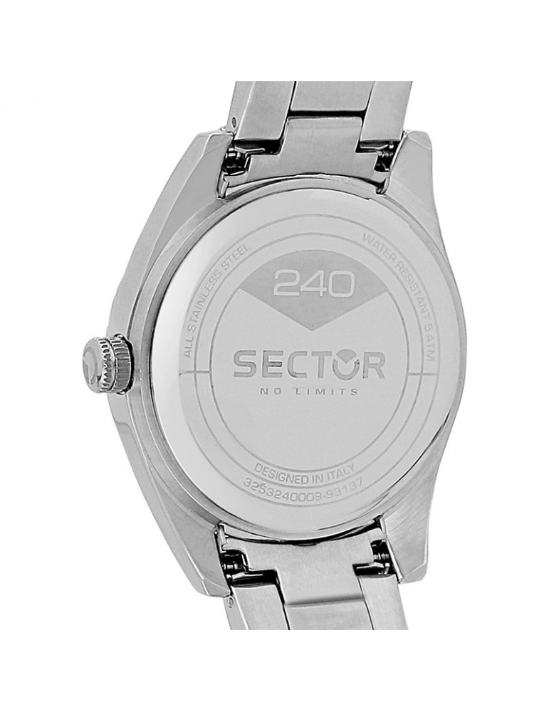 Sector Watch - 240 - Time and Date - Silver - 41mm - Black-R3253240011