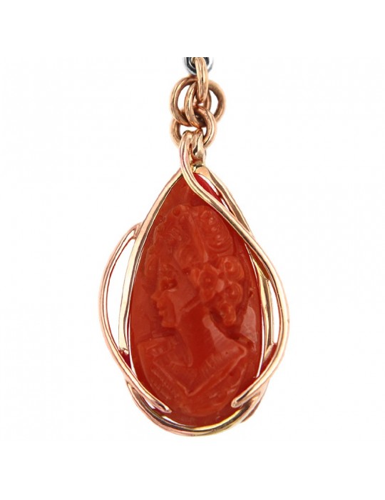 Orecchini Silvia Kelly - Pendenti - Oro Rosa 18 Carati - Corallo Rosso - OR53913A