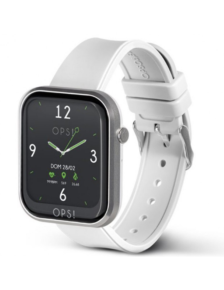 Smartwatch Oops! - Call - Multifunction - 44x37mm-White-Silver-OPSSW12