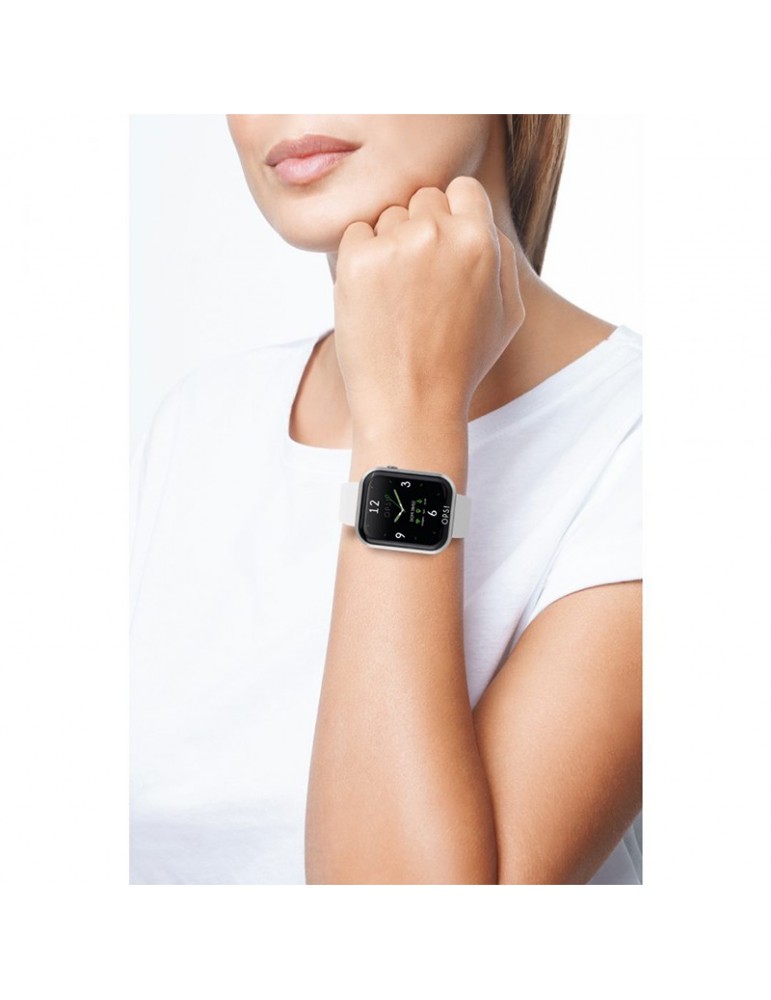 Smartwatch Oops! - Call - Multifunction - 44x37mm-White-Silver-OPSSW12