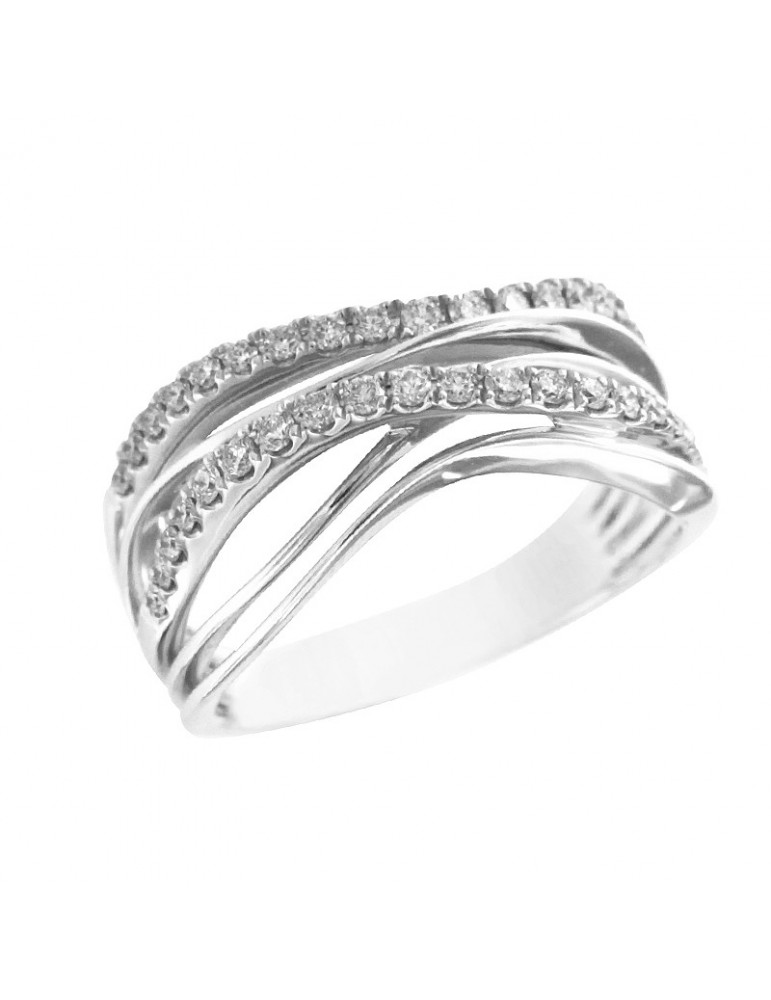 Giorgio Visconti Donna ring - 18 -carat white -gold band with natural diamonds 0.36 ct - 0