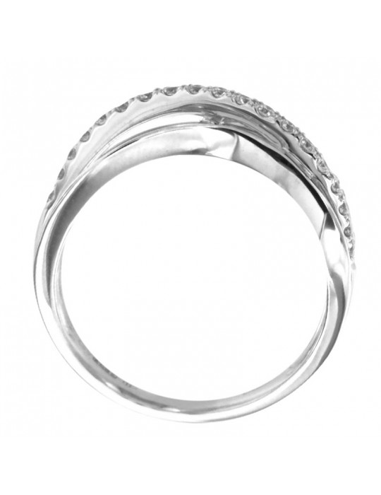 Giorgio Visconti Donna ring - 18 -carat white -gold band with natural diamonds 0.36 ct - 0