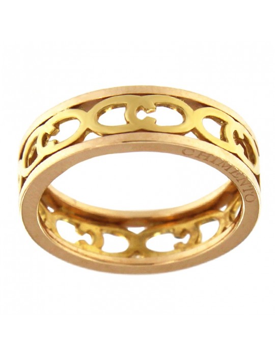 Chimento Ring - Bicolor Band in 18K Rose Gold and Yellow Gold - 0