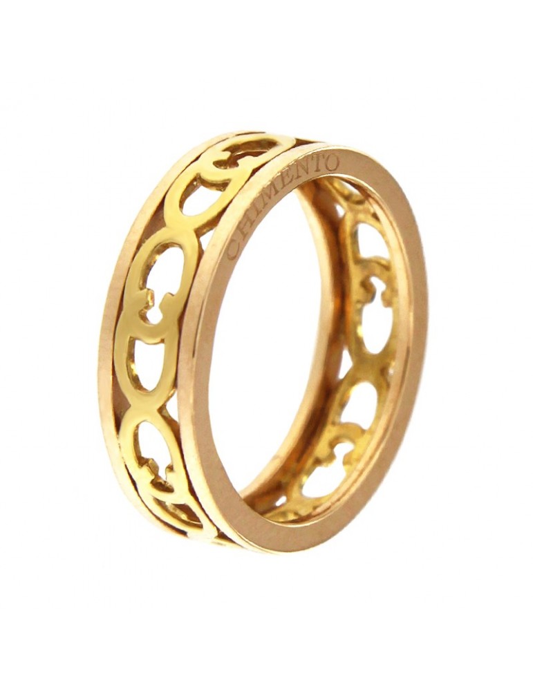Chimento Ring - Bicolor Band in 18K Rose Gold and Yellow Gold - 0