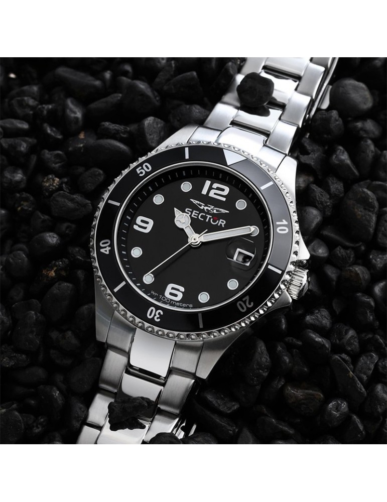 Orologio Sector - 230 - Tempo e Data - Silver - 39mm -Nero-R3253161048