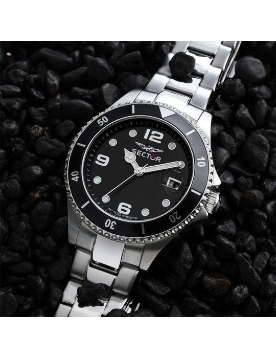 Orologio Sector - 230 - Tempo e Data - Silver - 39mm -Nero-R3253161048