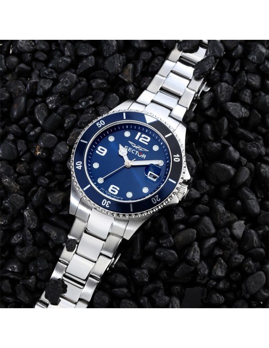 Sector Watch - 230 - Time and Date - Silver - 39mm - Blue-R3253161049