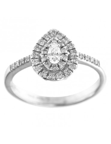 Anello Miluna Donna - Oro Bianco 18 carati Goccia - Diamanti Naturali - LID3565 2